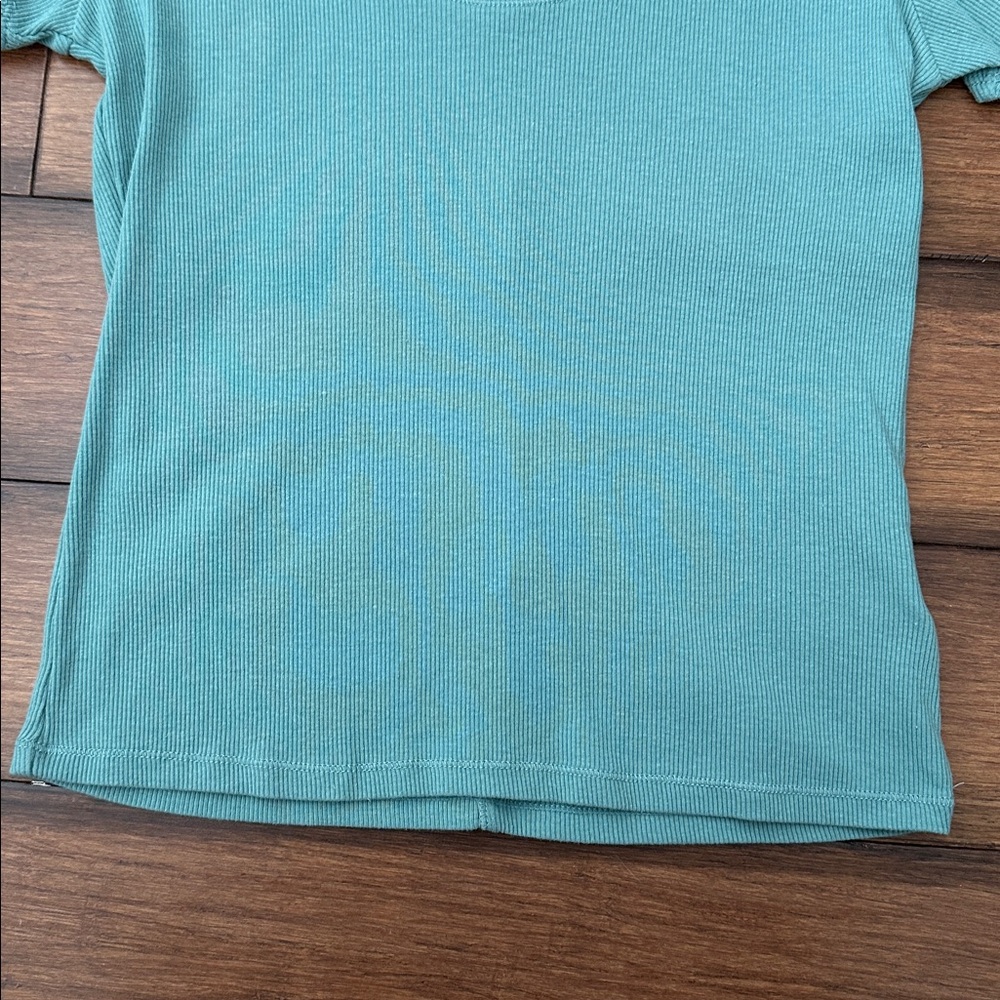 Z Supply Teal Short Sleeve Ribbed Tee Size M - Picture 4 of 5